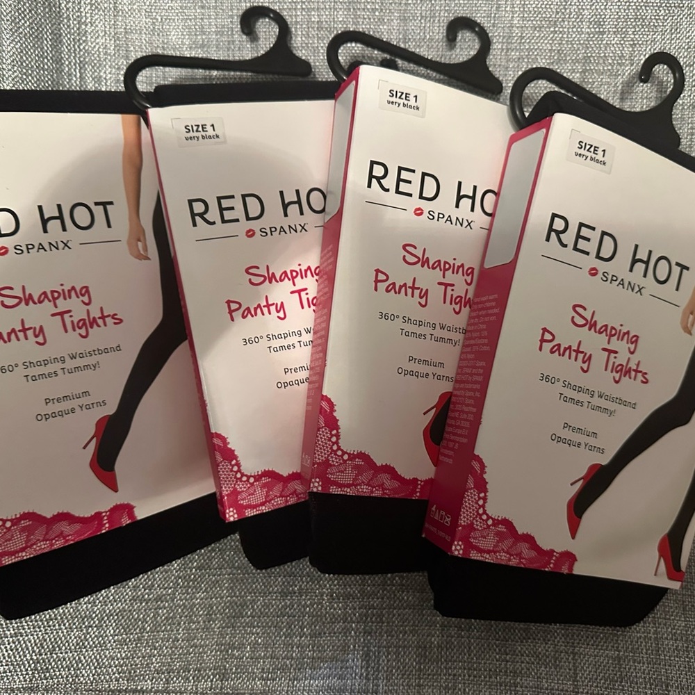 4 pairs Red Hot Size 1 Spanx Shaping Panty Tights